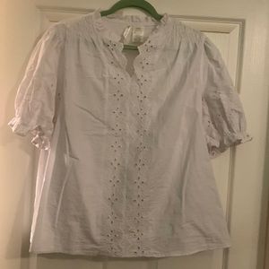 White eyelet blouse